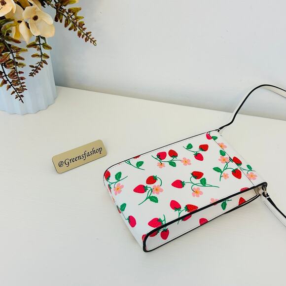 Kate Spade Purse Strawberry Vine North South Phone Crossbody - Picture 4 of 10